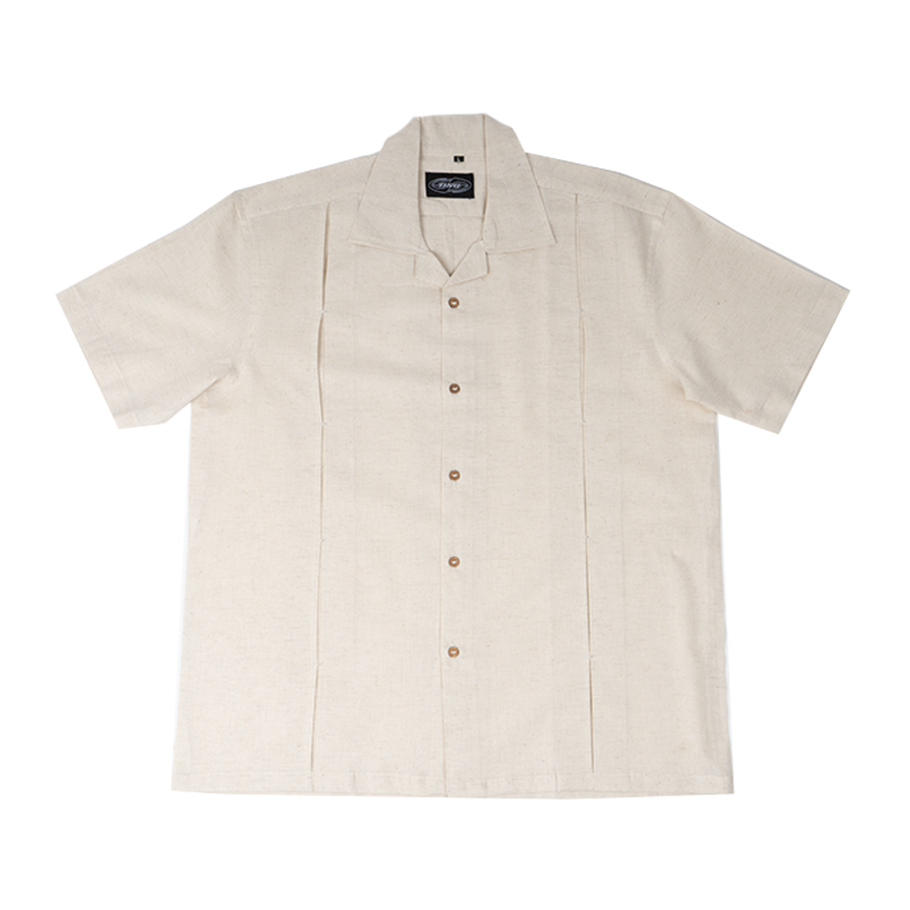 Pleated Shirt in Khadi Beige